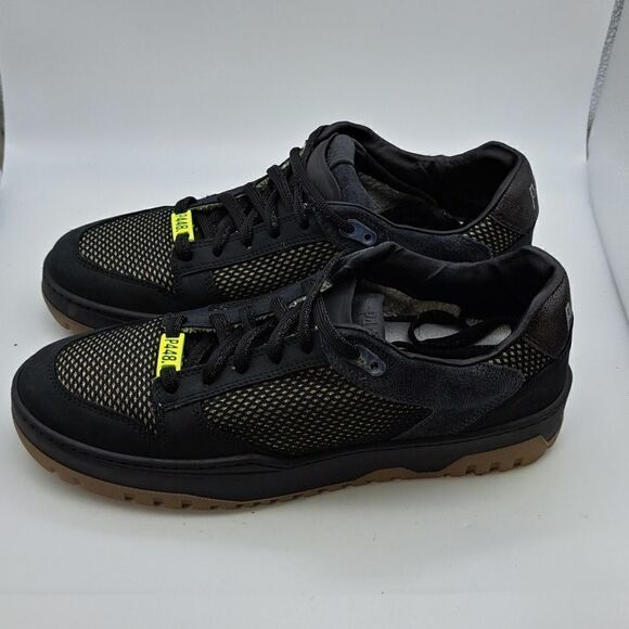 P448 Women’s Skate Sneaker Black Leather Low-Top Italian Made Casual Luxury - Picture 2 of 11